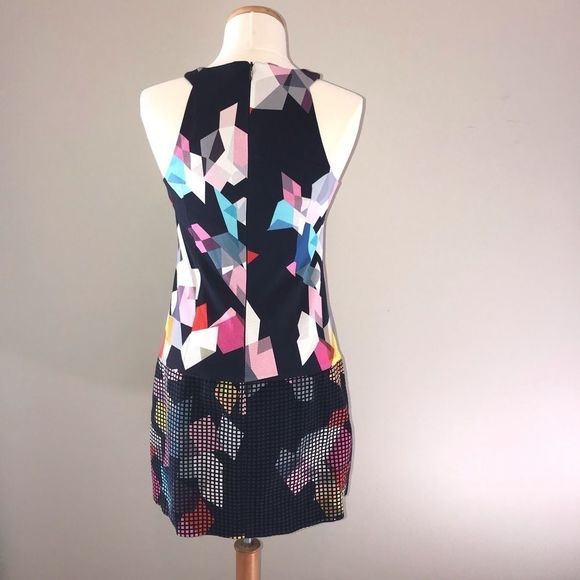 🆕 TRINA TURK size 6 & 0 Aptos confetti faille dress pink blue yellow ora… - Picture 7 of 12